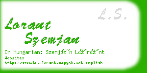 lorant szemjan business card